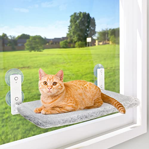 AMOSIJOY Cordless Cat Window Perch — Your Cat's New SUN-THRONE